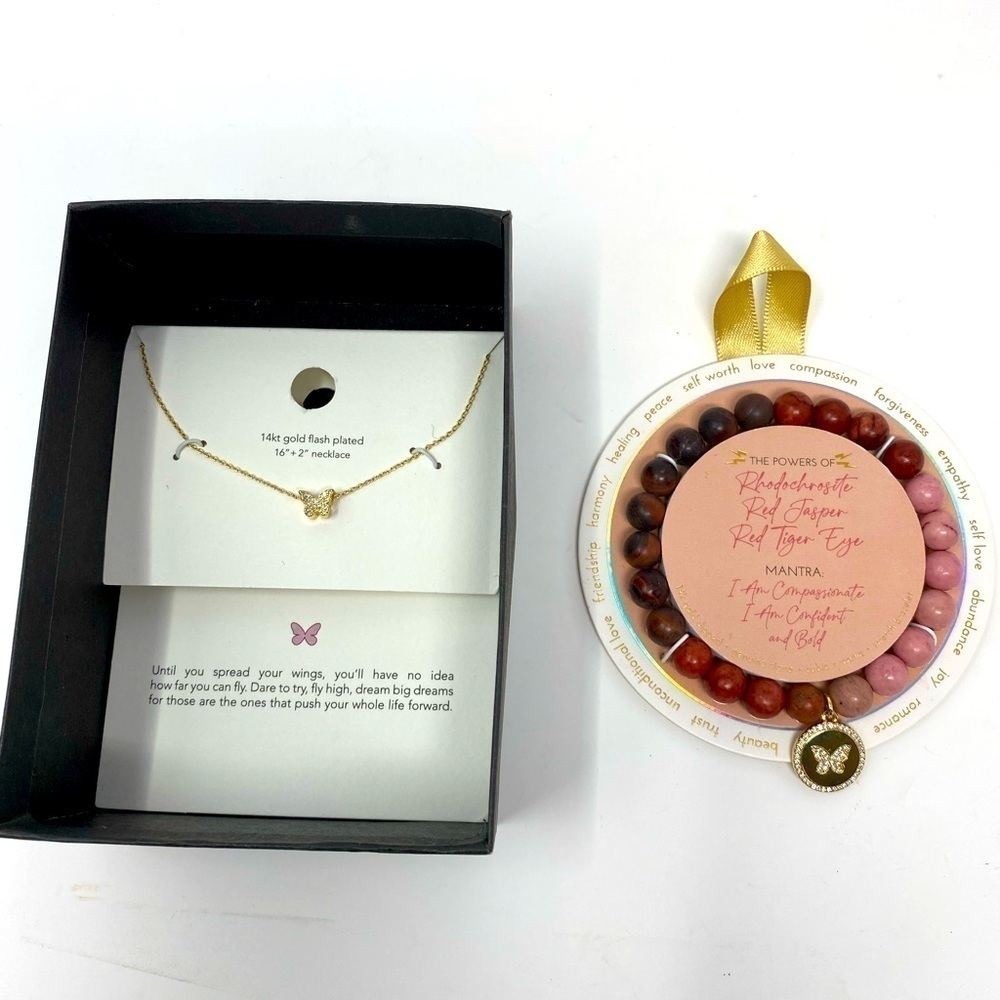 Butterfly Necklace & Bracelet Set